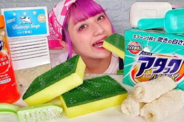 【ASMR】スポンジと洗剤を食べる🧼/【Eating Sounds】Edible sponge and detergent ,MUKBANG,먹방