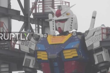 Test drive of 24-ton full-scale Gundam robot in Japan excites fans worldwide