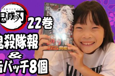 鬼滅の刃２２巻特装版・鬼殺隊特別報告書・缶バッチ８個に感動❤️