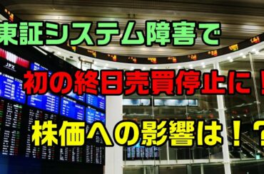 東証システムトラブルで終日全面取引停止！株価はどうなる？？
