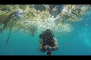 バリ島近くの海に大量のプラスチックごみ　英ダイバー撮影