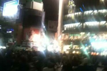 やばい！渋谷交差点 Light Climbing 1:0 (4)　日本vsカメルーン　渋谷