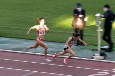 田中希実vs川田,塩見　ゴール前でまさかの転倒　木南記念陸上　800m女子タイムレース決勝2組 　2020.10.24