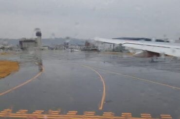 トラブル発生　離陸サイン無しで滑走路に入り滑走開始→速度を上げずにラインアウト、CAアナウンス　キャプテンアナウンス　ANA B777-200 伊丹空港にて