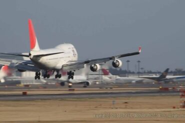 再生79万回突破！！超絶 !!滑走路ぎりぎりのすごいゴーアラウンドGo Around !! Heavy Crosswind Landing JAL B747 At NARITA  ゴーアラウンド