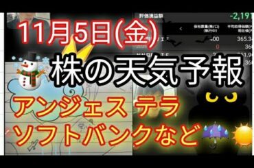 🙇‍♂️【新企画】株の天気予報☀️☔アンジェス、テラ、ソフトバンクなど9銘柄の明日の株価予想☃️