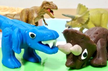 ねんどで簡単にティラノサウルス トリケラトプス 恐竜が出来る ねんDo きょうりゅうセット