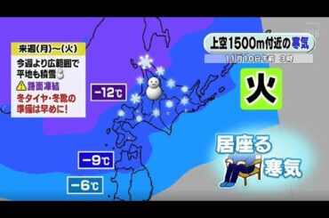 ７日まで秋・８日から一気に冬へ　山本予報士の道内の天気11/6(金) 【HTBニュース】