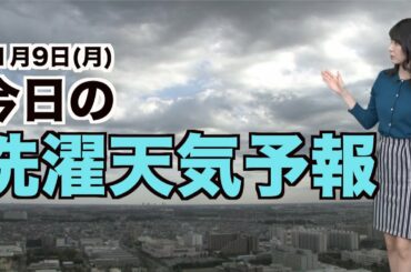 9日(月) きょうの洗濯天気予報〜外干し可能エリア〜