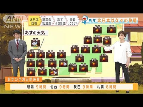 【全国の天気】広く換気日和 北日本は久々の快晴(2020年11月11日) 【全国の天気】広く換気日和 北日本は久々の快晴(2020年11月11日)