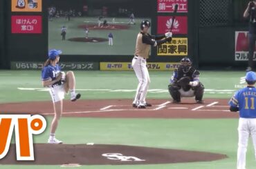 【4】二刀流vs神スイング!? 稲村亜美さんの見事な投球