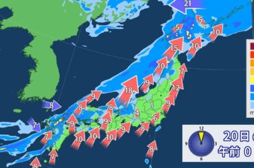 11月19日（木）天気予報　広く雨で夜は風も強まる