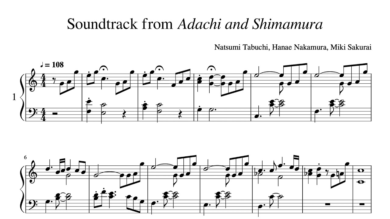Soundtrack from Adachi to Shimamura (piano sheet) – 安達としまむら ピアノ楽譜 Soundtrack from Adachi to Shimamura (piano sheet) - 安達としまむら ピアノ楽譜