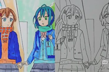 【チャンネルトータル5500いいね達成‼️】安達としまむら 描いて塗ってみたanime drawing adachi to shimamura