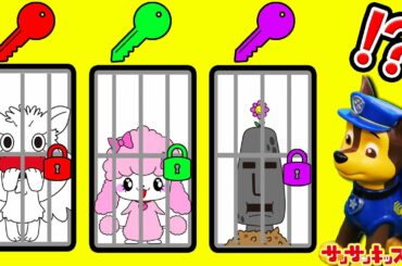 大変！牢屋に閉じ込められちゃった！パウパトロールが謎解き推理で助けるよ！子供向け知育教育★サンサンキッズTV★