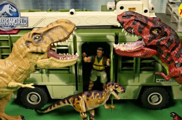 New Jurassic World Custom Paint T-Rex Vs Trex Battle /Jurassic park Mobile Command Unboxing