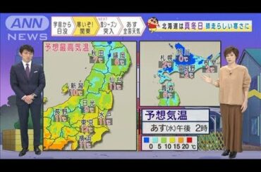 【全国の天気】あす関東～北海道　昼も気温上がらず(2020年12月1日)