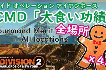 【ディビジョン2】大食い功績  クッキー全場所 レイド コメンデーション CMD｜Gourmand Merit All locations｜The Division 2【アイアンホース】