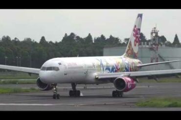 【4K】ハードブレーキ‼滑走路離脱速度速すぎ⁉　B4転回でタイヤスモーク　Sunday Airlines B757