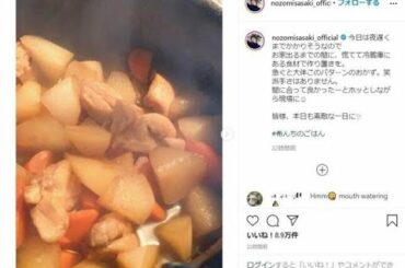 佐々木希の「ごはんインスタ」が好評価　夫・渡部建の「手料理」が上がる日も...？