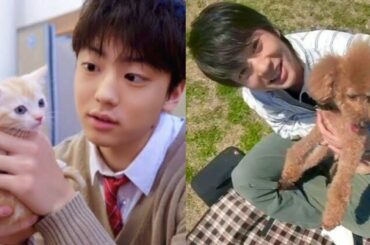 Kentaro with his dog Leo and other lovely animals  🐩🐶🐱🐬