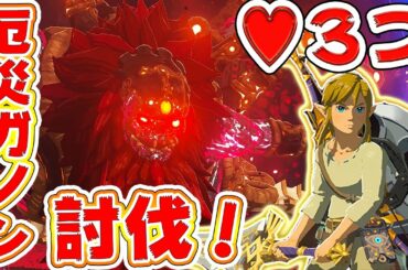 【ゼルダの伝説ブレスオブザワイルド：攻略】ハート3つ初期防具でラスボス厄災ガノンを倒した!!速攻全クリ目前!