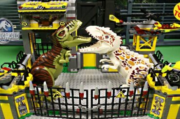LEGO Dino Defense HQ 5887 STOP MOTION ANIMATION DINOSAUR TOYS INDOMINUS REX VS TREX JURASSIC WORLD
