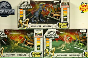 New Jurassic World 3 Destruct A Saurs Unboxing Pteranodon Velociraptor Dilophosaurus Fallen Kingdom