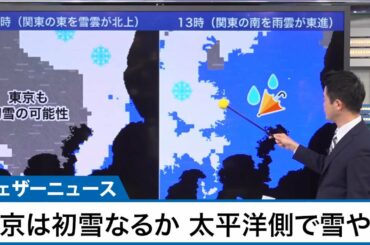 東京は初雪なるか 連休明けは太平洋側の広範囲で雪や雨