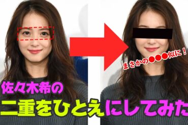 佐々木希の二重をひとえにして、涙袋を消してみた結果。