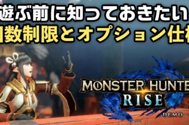 【モンハンライズ】体験版を遊ぶ前に知っておきたい回数制限とオプションの仕様！家族でswitchが1台しかない場合もOK【モンスターハンターライズ】