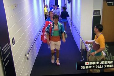 全豪オープンテニス2019 舞台裏で錦織圭くんすれ違う大坂なおみちゃんにグッ！