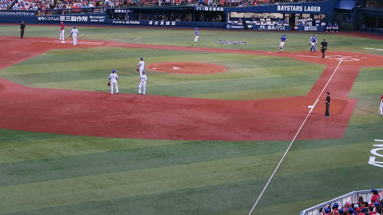 広島カープ【スタンドビュー】09/18/2016 横浜 稲村亜美始球式・試合開始