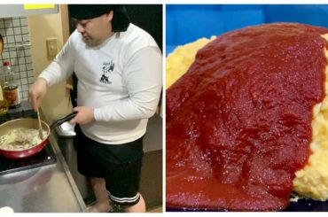 爆盛りオムライス調理動画