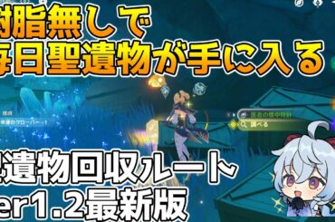 【原神】毎日取れる聖遺物の場所を動画で紹介　樹脂無しで星5聖遺物8個分ほどの経験値に【Genshin Impact/げんしん】