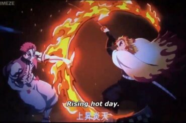 【鬼滅の刃】無限列車編 煉獄VS猗窩座のフル戦い Rengoku VS Akaza    Rengoku Death  「鬼滅の刃」無限列車編 demon slayer the movie mugen