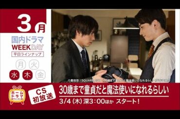 【3月国内ドラマ WEEKDAYラインナップ】「このこ誰の子？」／「30歳まで童貞だと魔法使いになれるらしい」／「ねぇ先生、知らないの?」／朝の国内ドラマ「〈冬のホラー特集〉ほか　放送予告