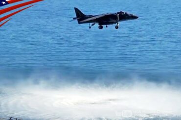 素晴らしい｢ハリアー｣の垂直離陸からの〜水上ホバリング