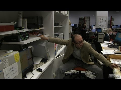 地震発生時 仙台放送報道フロア 地震発生時 仙台放送報道フロア