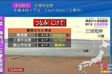 【緊急地震速報】神奈川 千葉で震度７  |  三浦半島断層群主部地震(首都直下地震) M7.0