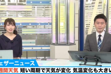 週間天気／短い周期で天気が変化。気温変化も大きい