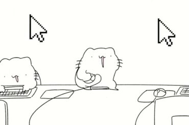 パソコンが得意そうで何も分かっていない猫