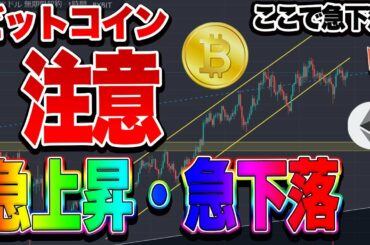 【仮想通貨】ビットコイン高値更新からの急下落パターン！？警戒中！