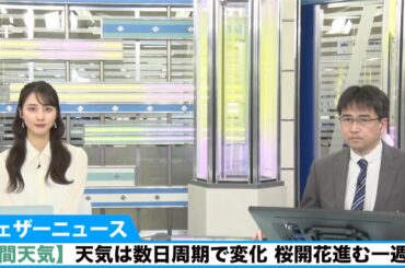 週間天気予報 天気は数日周期で変化。桜開花進む一週間