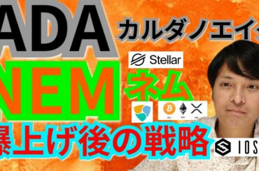 【仮想通貨ビットコイン, リップル, ADA, イーサリアム, NEM, IOST, XLM】カルダノエイダ＆ネム爆上げ後の戦略