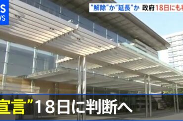 政府 宣言解除するか１８日に判断へ