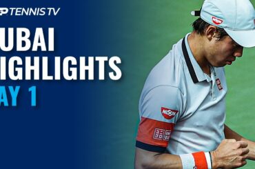 Nishikori Takes on Opelka; Tsonga, Popyrin Feature | Dubai 2021 Day 1 Highlights