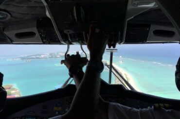 Maldives Male Landing Cockpit view　モルディブ 水上飛行機のコクピットから見たランディング！なんとパイロットは裸足だった！