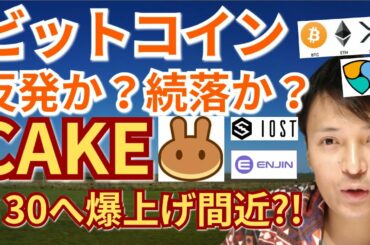 【仮想通貨BTC, ETH, XRP, NEM, IOST, CAKE, ENJ】ビットコイン反発か⁉️続落か⁉️Pancake Swap30＄へ爆上げ寸前⁉️