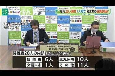 新型コロナ...福岡で２８人陽性１人死亡　佐賀で初の変異株疑い